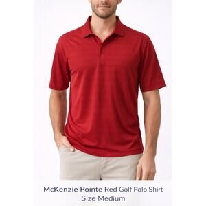 McKenzie Pointe Red Golf Polo Shirt Mens Medium QuadTec Performance Stretch